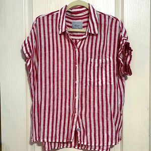 Rails size medium red stripe short sleeve button down